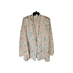 CHRISTINA'S Vintage Women's White/Multi 100% Acetate Floral Blazer Sz Medium